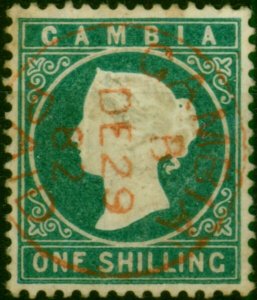 Gambia 1880 1s Deep Green SG20b Fine Used