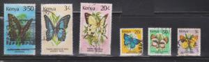 KENYA Scott # Between 425 - 439 Used - Butterflies On Stamps