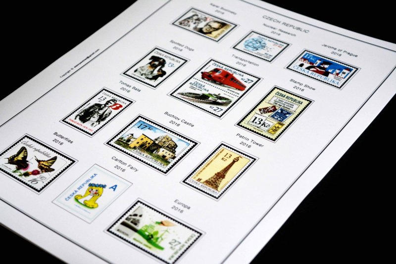 COLOR PRINTED CZECH REPUBLIC 2011-2020 STAMP ALBUM PAGES (70 illustrated pages)