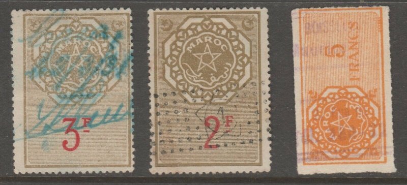  France Moroc Morocco Revenue Fiscal Stamp mx-134 some w/ postal cancels as seen