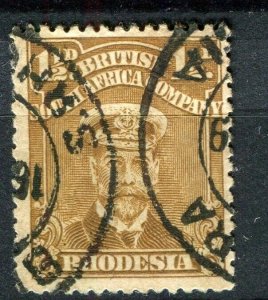 RHODESIA; 1913-22 early GV Admiral issue used Shade of 1.5d. Postmark