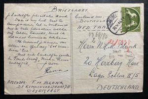 1940 Oegstgeert Netherlands Postcard Cover To Herzberg Germany