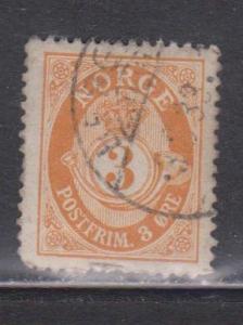 NORWAY Scott # 49 Used - Numeral & Posthorn