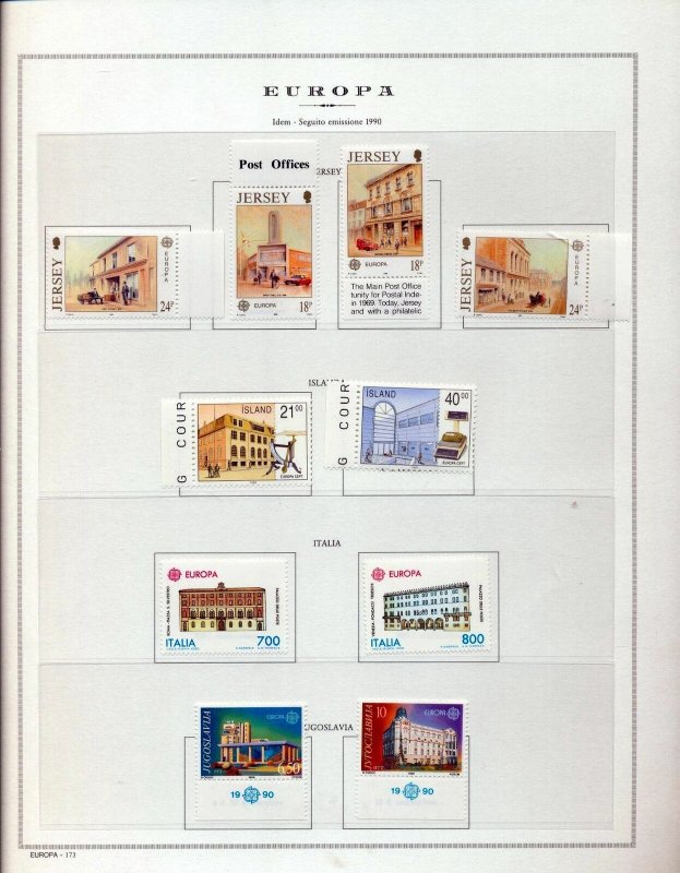 Europa 1990 Portugal Denmark Guernsey France MNH on 8 Pages(Appx 80)(ZA 548)