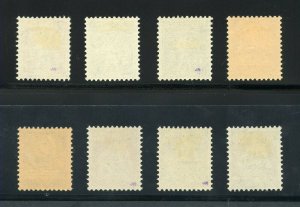 SWITZERLAND BOARD OF TRADE SCOTT#1O1/08, ZUMSTEIN D1/1-8 THIN OVERPRINTS MINT LH