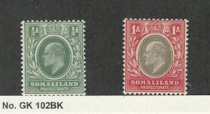 Somaliland, Postage Stamp, #27-28 WMK2 Mint Hinged, 1904, JFZ