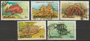 Barbados 1985 Sc 642//654 partial set 5 values used