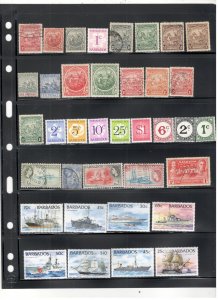 BARBADOS COLLECTION ON STOCK SHEET MINT/USED