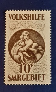 Saargebiet 1928 ** MNH stamp 10 Fr Mi 134 - too good to be original - Forgery