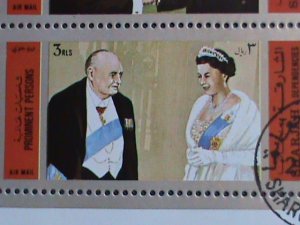 ​SHARJAH STAMP:1972  WORLD FAMOUS NOBEL PERSONS-CTO MINI SHEET- VERY FINE