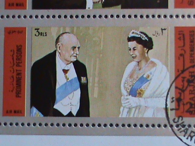 ​SHARJAH STAMP:1972  WORLD FAMOUS NOBEL PERSONS-CTO MINI SHEET- VERY FINE