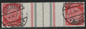 Germany Scott # 422 (2), 2 labels, used, tete beche, Mi # KZ23.1