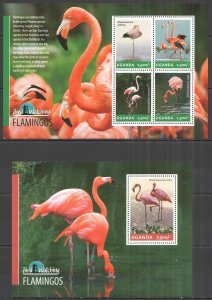 B0034 2014 Uganda Birds Flamingos Bird Watching Fauna #3240-3+Bl455 Mnh