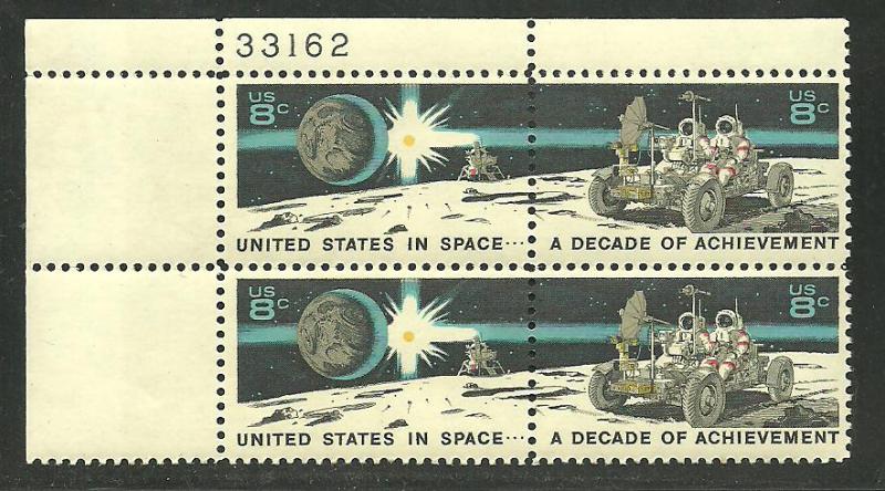 #1434-5 Space Achievement Plate Block Mint NH #33162