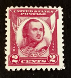 U.S.# 690 Gen. Casimir Pulaski 2c Single, MNH.