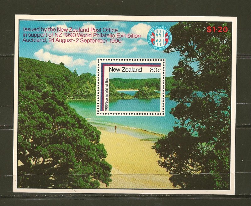 New Zealand 853a Wainui Bay Souvenir Sheet MNH