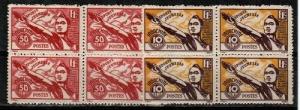 Indochina Scott 241-2 Mint NH blocks (Catalog Value $30.00)