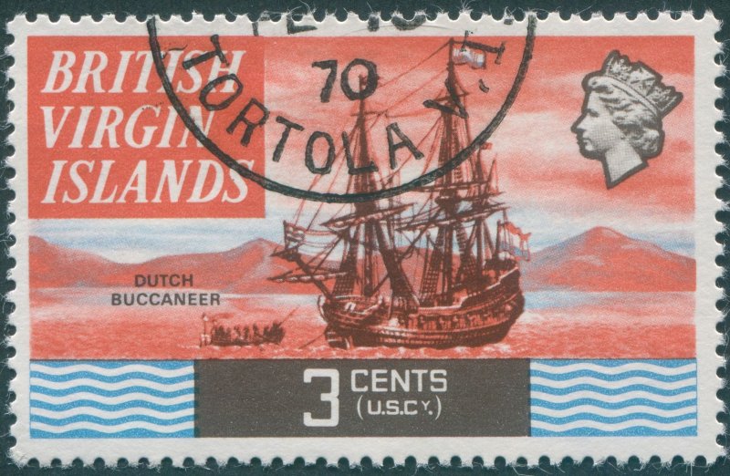 British Virgin Islands 1970 3c Dutch Buccaneer SG243 used