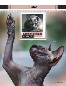 SAO TOME - 2021 - Cats - Perf Souv Sheet - Mint Never Hinged