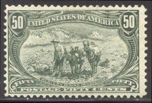 U.S. #291 Mint - 1898 50c Trans-Mississippi 