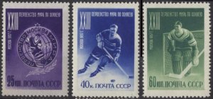 Russia 1910-1912 (mh set of 3) Hockey World Championship (1957)