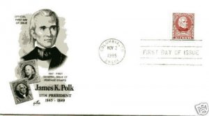 2587 James Polk, Artcraft  FDC