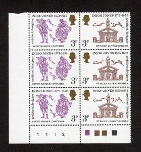 3p INIGO JONES MOUNTED MINT CYLINDER BLOCK PHOSPHOR OMITTED (Cat £1500 AS U/M)