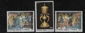 CYPRUS  588-590  MINT HINGED   SET