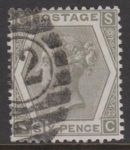 Great Britain 1873 QV 6d Gray Sideface Sc#60 Used