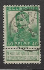 Belgium SC#98 Used F-VF SCV$14.50...Great Spot(s)!