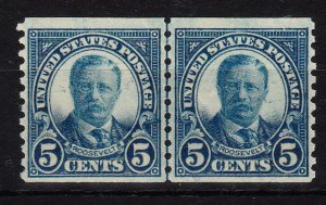 MOstamps - US Scott #602 Mint OG NH Coil Line Pair - Lot # HS-D838