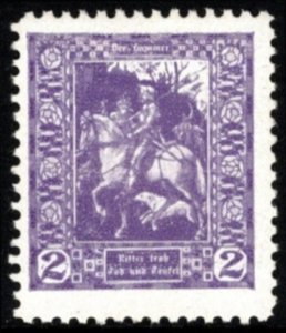 Vintage Austria Poster Stamp The Hammer. Knight's Loyalty, Death And Devil.
