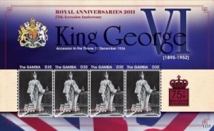 Gambia 2011 - King George VI - Sheet of 4 stamps - Scott #3389 - MNH