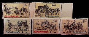 Czechoslovakia Sc 2343-7 MNH Set of 1981 - Mail Coach, Horses