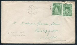 NEWFOUNDLAND SPLIT RING TOWN CANCEL COVER COTTRELL'S COVE, GREEN BAY