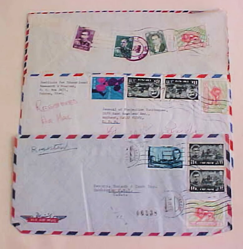 IRAN  SHAH 3 REGISTERED LONG COVERS 1970's TO USA