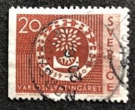 Sweden 555 Used, perfs on 3 sides