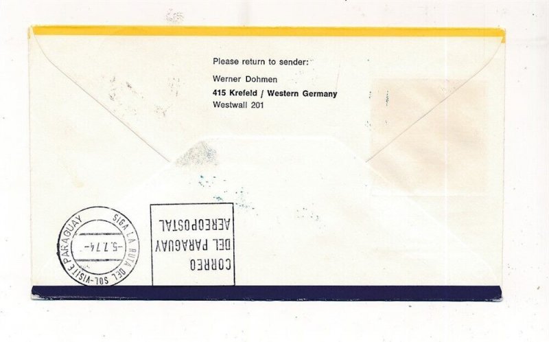 D333322 Morocco FFC Lufthansa LH 508 1974 Frankfurt-Asuncion Paraguay