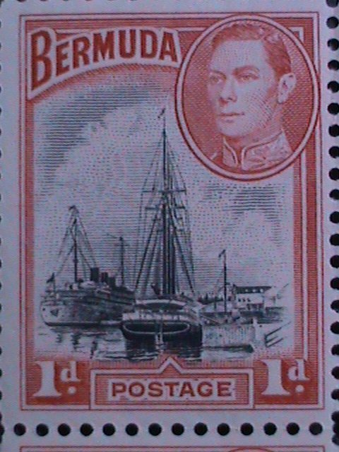 ​BERMUDA -1938 SC #118- KING GEORGE VI & HAMILTON HARBOR MNH BLOCK OF 6 OG VF