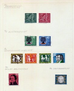 GERMANY 1955/59 Used on 10 Pages(Aprx 90 Items) (MZT 307) 