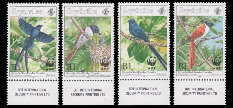 SEYCHELLES YEAR 1996. SCOTT # 775 - 778. UNUSED. TOPIC: BIRD