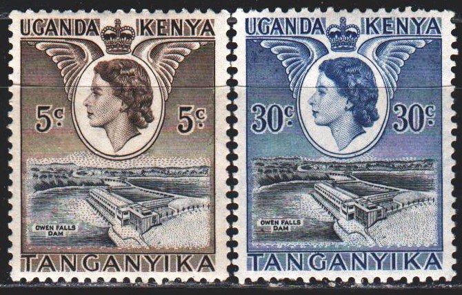 Uganda. 1954. 92-96 from the series. Dam. MNH.