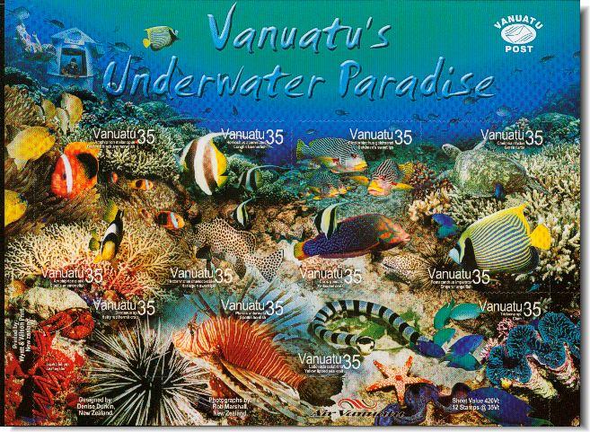 VANUATU SHEET MARINE LIFE UNDERWATER PARADISE FISHES REEF