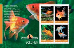 UGANDA - 2014 - Goldfish - Perf 4v Sheet - Mint Never Hinged