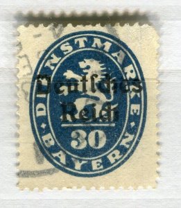 GERMANY; BAVARIA 1920 early Official Optd. issue fine used 30pf. value