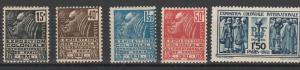 FRANCE #258-62 MINT HINGED COMPLETE
