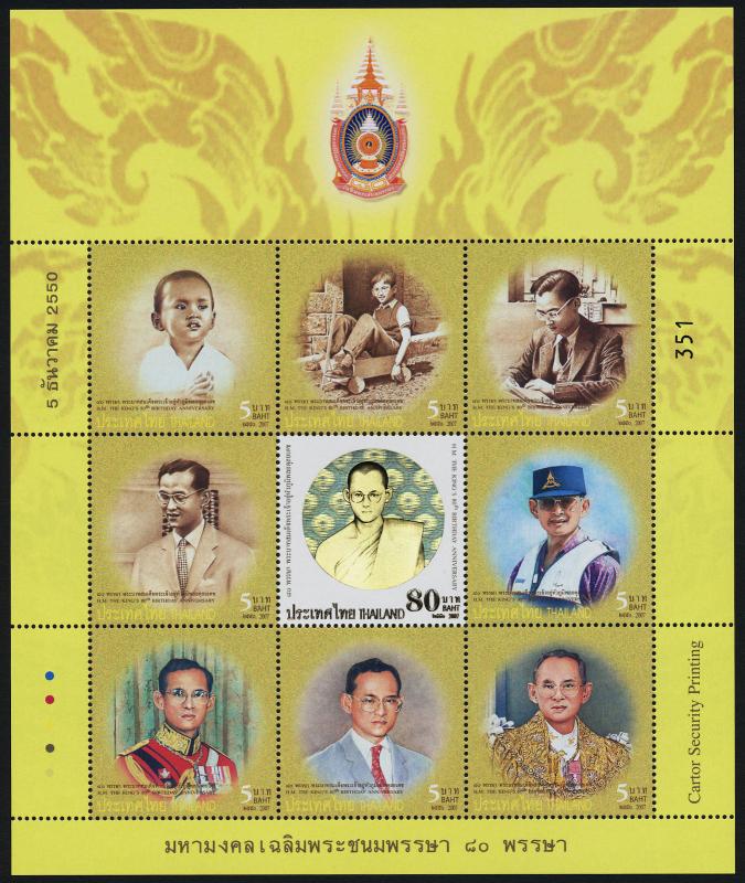 Thailand 2334 MNH King Bhumibol Adulyadej, 80th Birthday