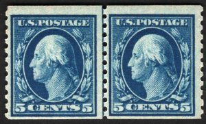 SCOTT #447 Line Pair - Mint - F-VF - OGnh - SCV $525 (LB 2/8)     