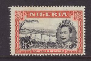 1948 Nigeria 5/- Perf 14 Mounted Mint SG59b