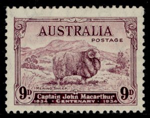 AUSTRALIA GV SG152, 9d bright purple, LH MINT. Cat £38.